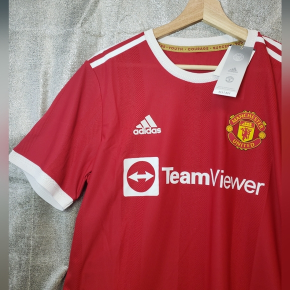Manchester United Authentic Adidas Soccer Jersey 2021-22 Home Men’s S H31090 - Picture 5 of 7